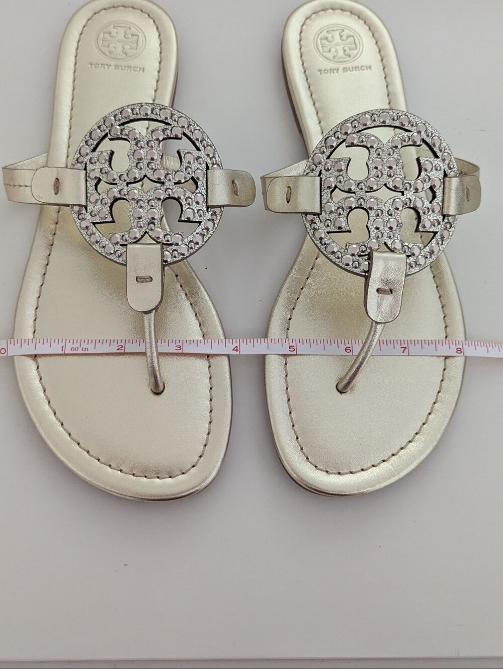 NWOT! Tory Burch Miller Studded Sandal In Gold Size 9.5 - Picture 11 of 16
